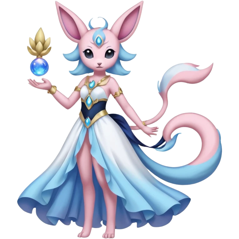 Pastel Lunar Celestial Absol-Sylveon-Umbreon-fusion (full body) emoji