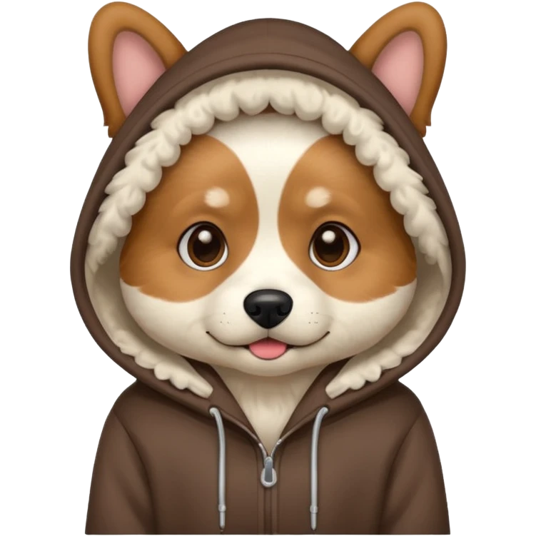Dog wearing a hoodie emoji