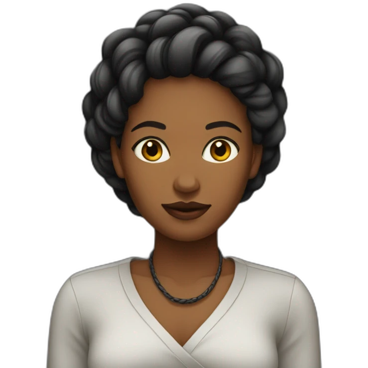 Femme noire tréssée emoji