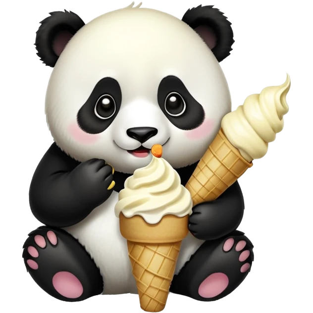 Panda eating ice cream emoji