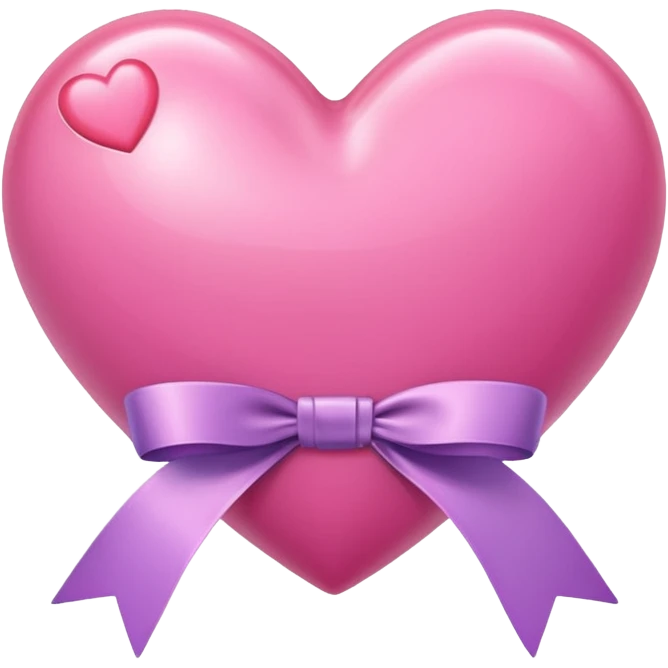Coração rosa com laço  emoji