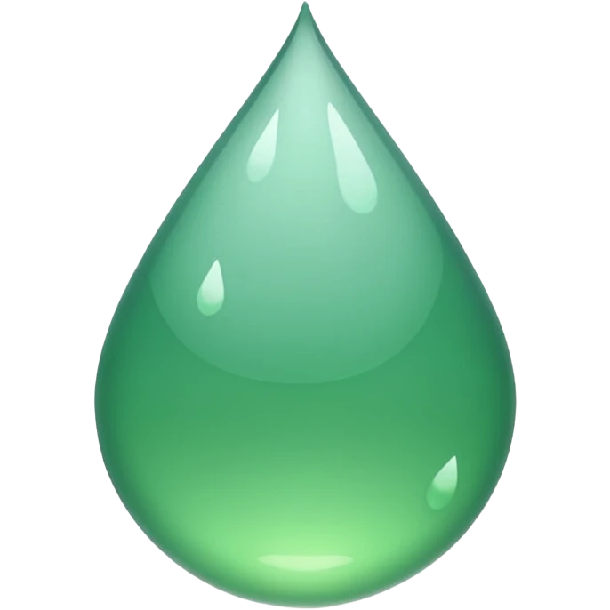 Gota de agua de color verde sólido emoji