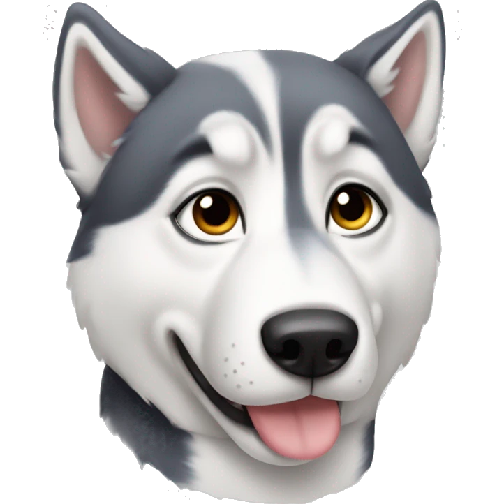 a cute husky with a dot in his nose emoji