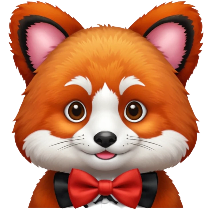 red panda with red bow tie emoji
