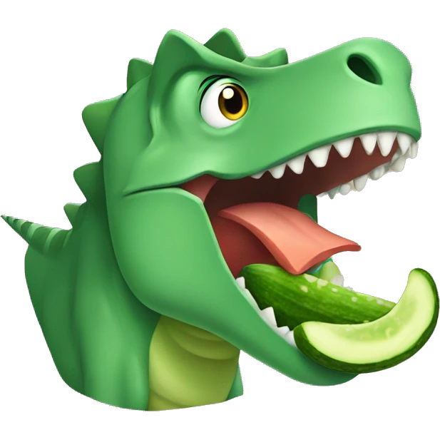 dinosaur eating a cucumber emoji