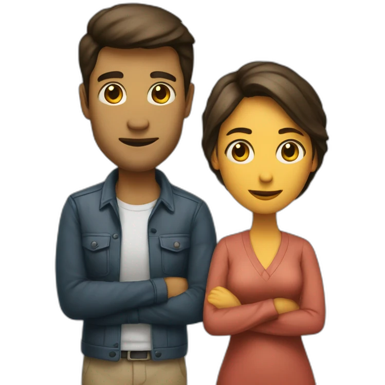 Femme debout sur un homme debout emoji