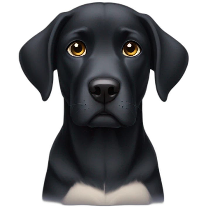 Black sad Labrador dog emoji