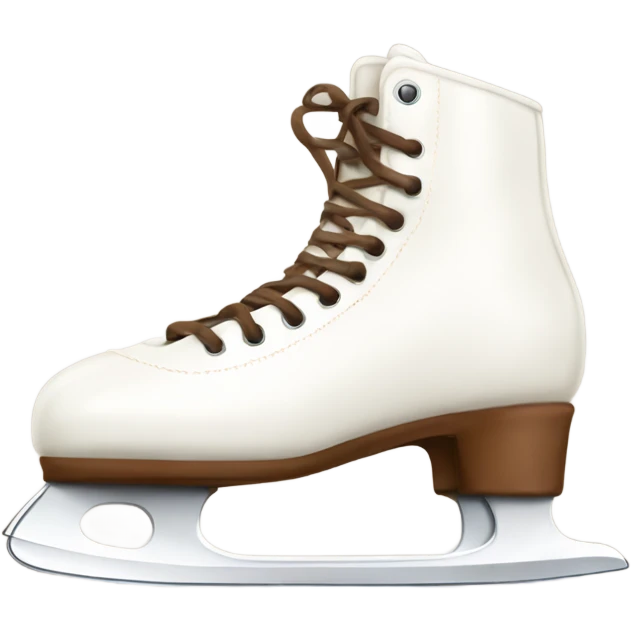 two winter white skates with brown laces emoji