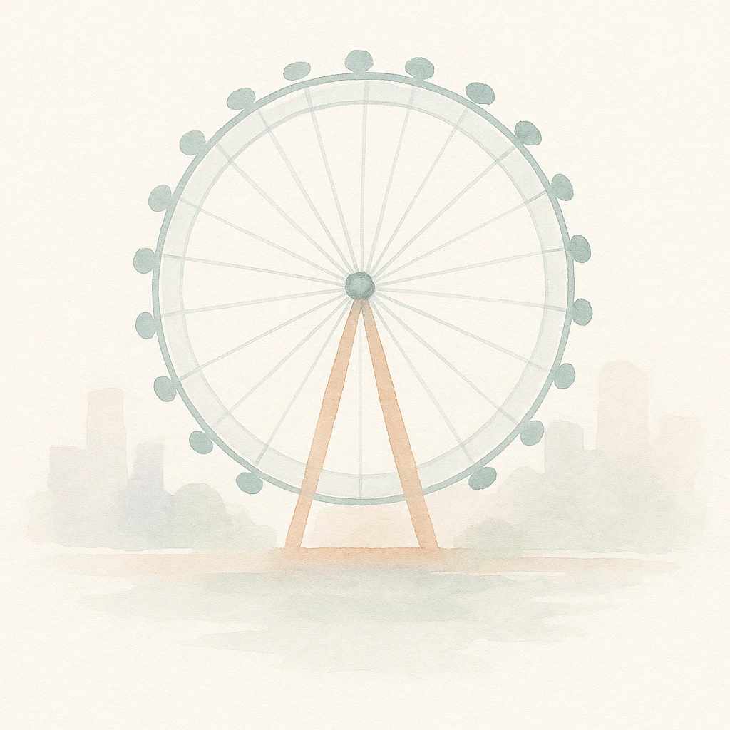 London Eye in a watercolor art style emoji