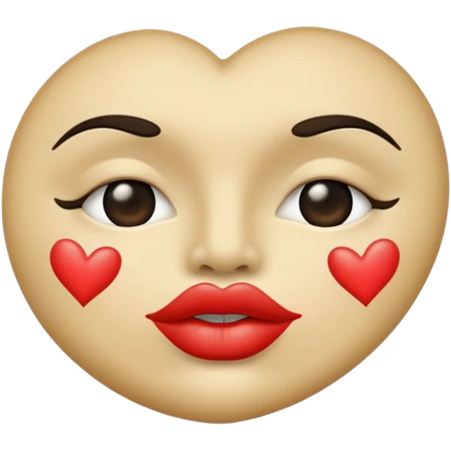 beige colored kiss print (NO FACE) emoji