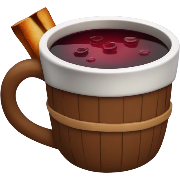 Mulled wine in a craft cup emoji