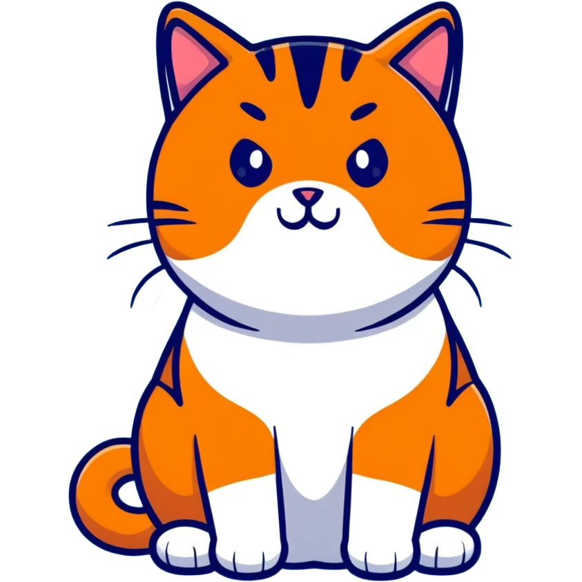 Gato laranja gordinho dando beleza  emoji