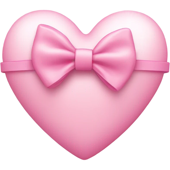 A light pink heart with a little pink bow in the middle  emoji