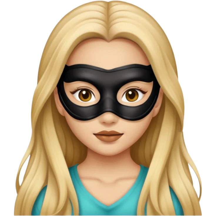 بنت تضع قناعا و شعرها طويل  emoji