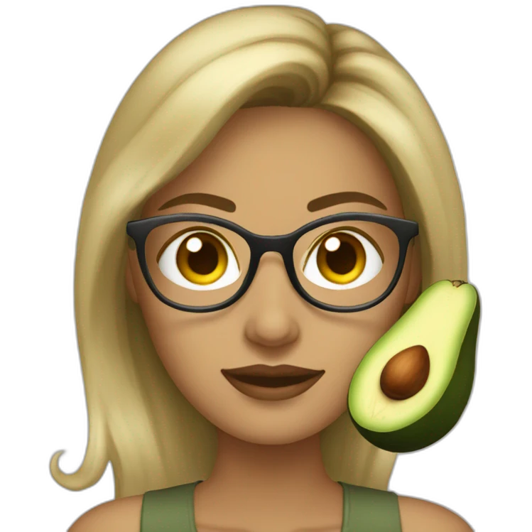 avocado-woman-in-eyeglasses-darkblonde-hair emoji