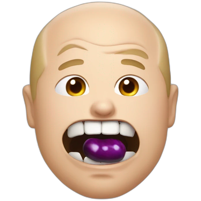 putin aubergine in mouth emoji