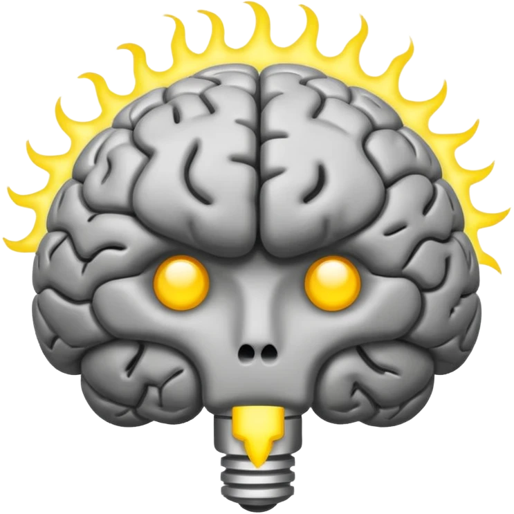 a cartoon brain with a spark emoji