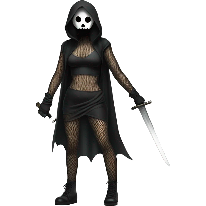 true ghostface in fishnet tights full body holding a sword  emoji