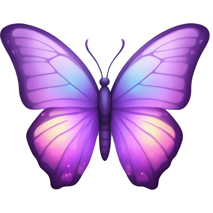 Glowing Pastel purple-gradient nebula butterfly emoji