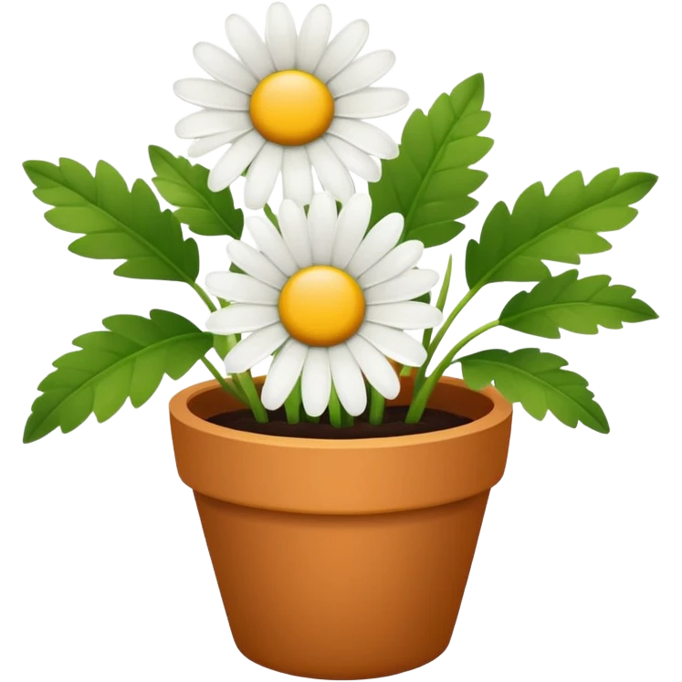 single flower daisy flower pot emoji