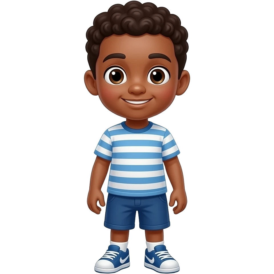 cartoon character young African-American boy full body emoji