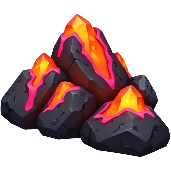 Neon lava gravity rocks emoji