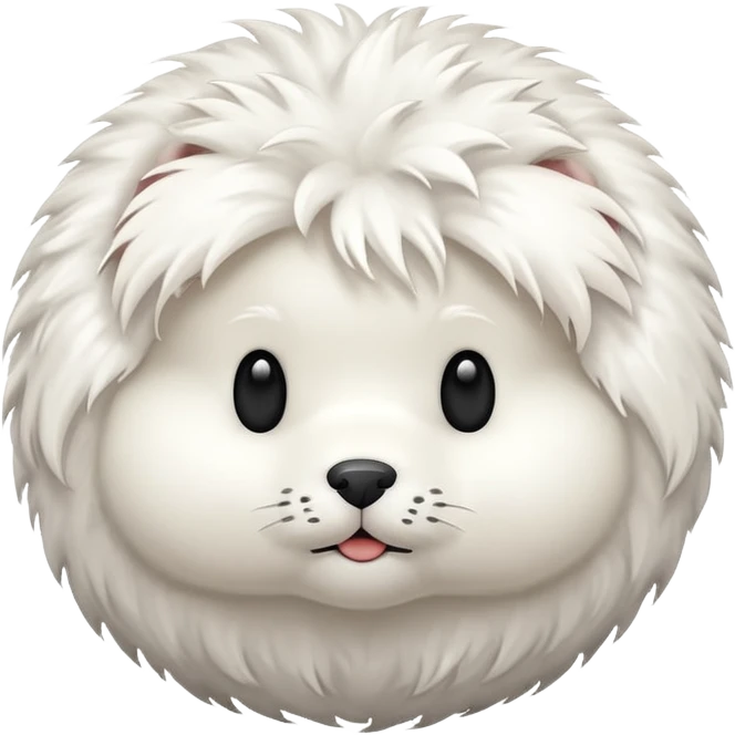white fur ball emoji