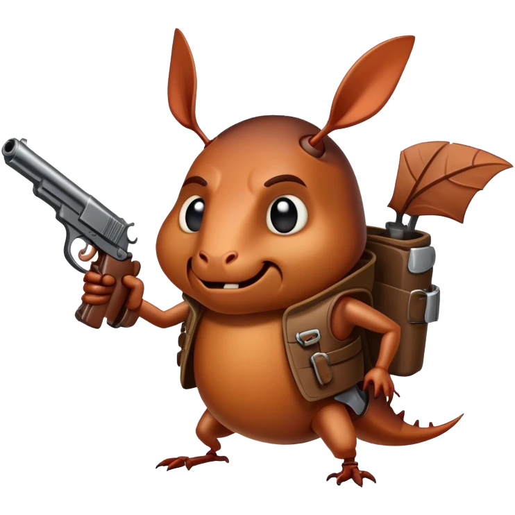 Roach with a gun  emoji
