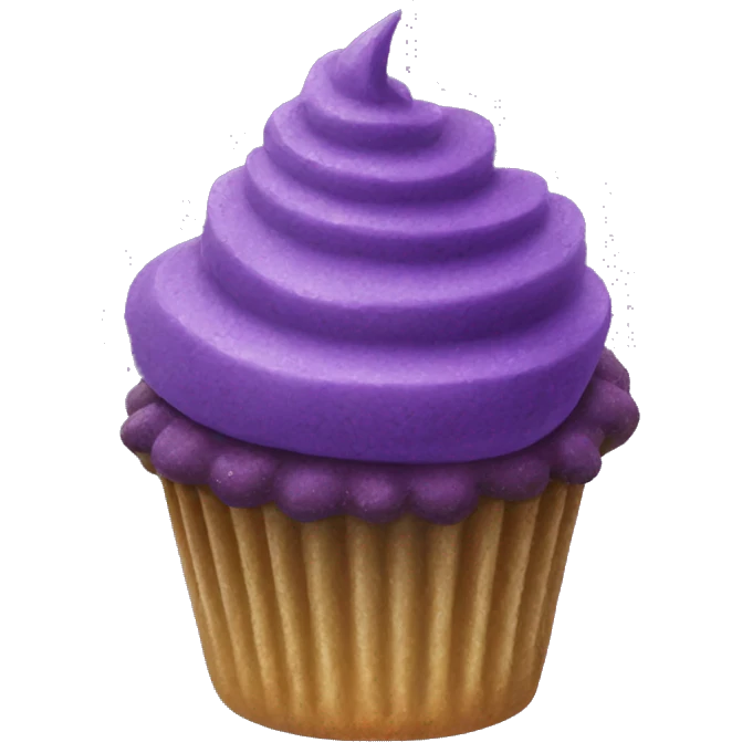 ube cupcake with ube cupcake crumbs on it emoji