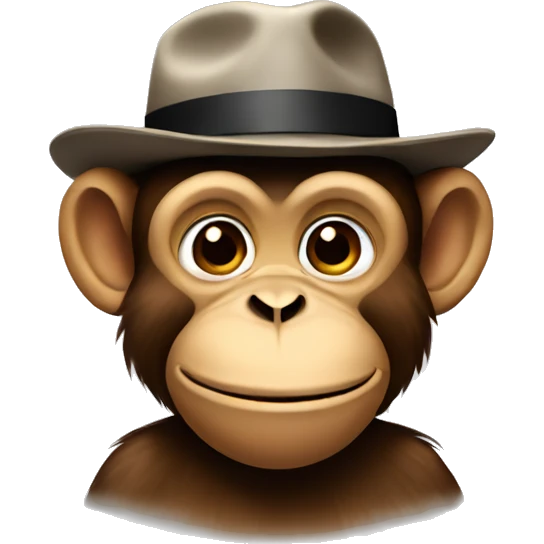 Monkey with fedora emoji