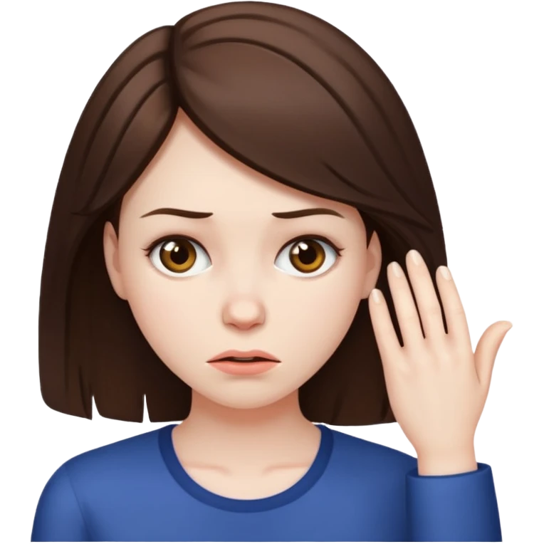 Woman choking herself brunette emoji