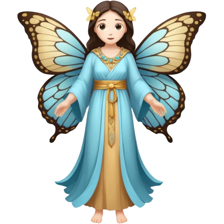 fullbody ancient woman with butterfly wings emoji