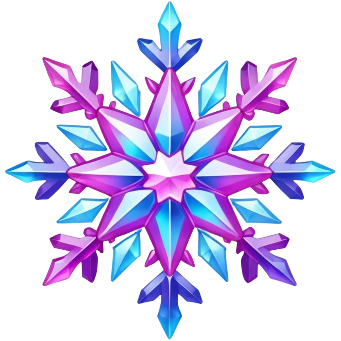 Gradient iridescent Pink violet blue crystal star snowflake  emoji