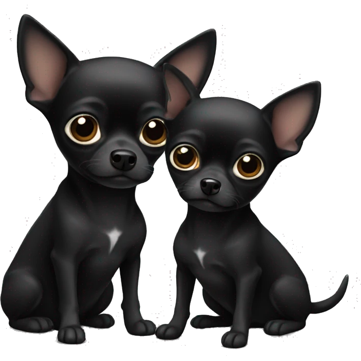 Two all black chihuahuas emoji