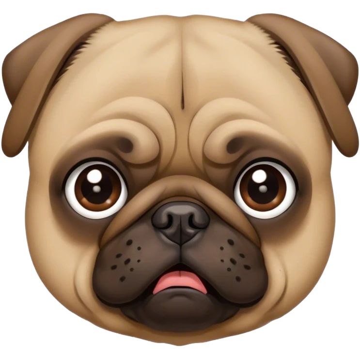 Guilty looking pug emoji