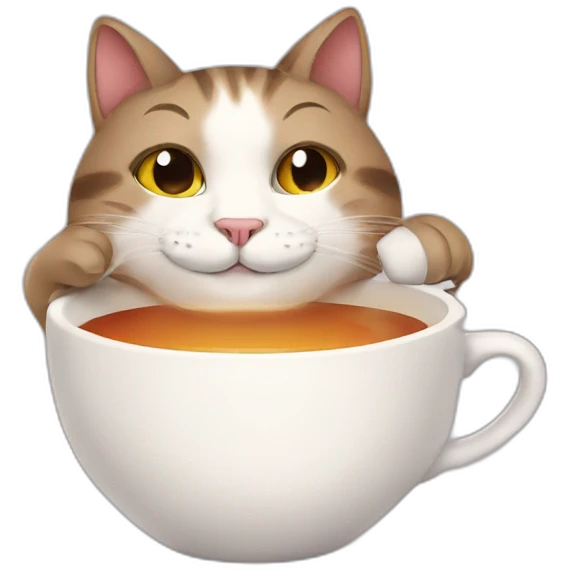 Cat drinking tea emoji