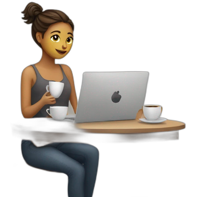 girl+laptop+coffee emoji