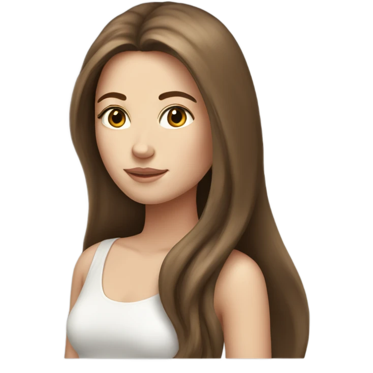 White girl with long brown hair emoji