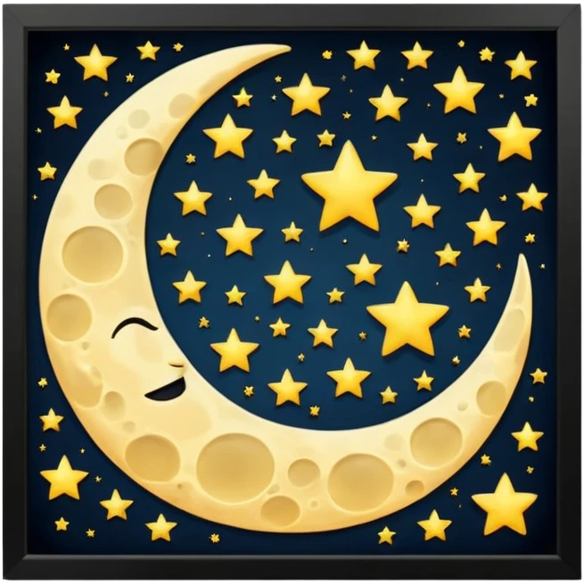 
esta noche solo las lula y estrellas sin fondo emoji