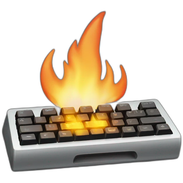 escape keyboard touch in fire emoji