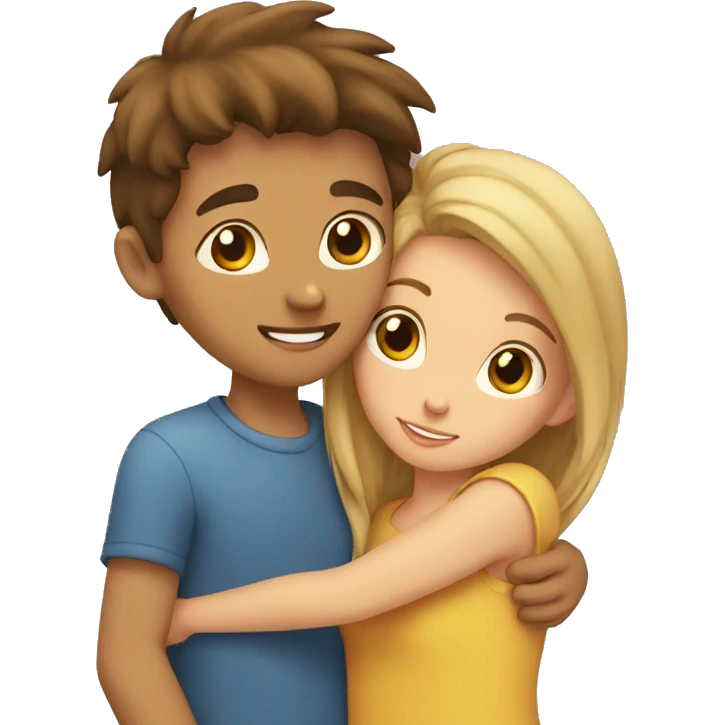 Boy and girl having cuddles  emoji