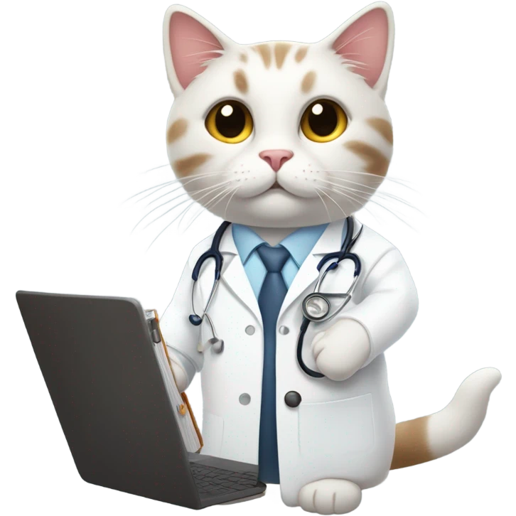 cat as a veterinarian emoji