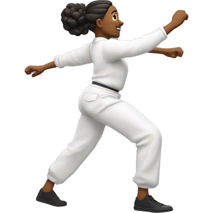 A stiff but fluid fast-paced side-to-side hip sway with fully extended arms behind back swinging arms, the Floss is an iconic, high-energy move that became a cultural sensation. emoji