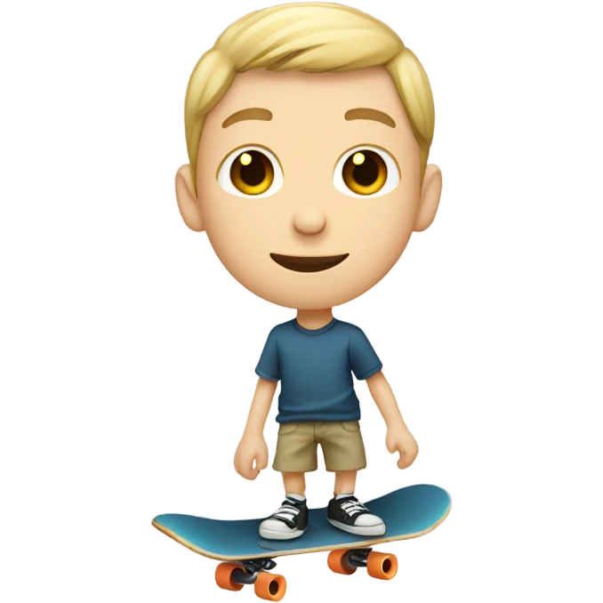 Skateboarding white pale caucasian boy emoji
