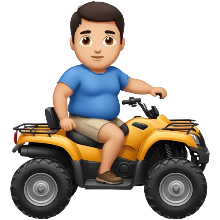 Пухлый черноволосый мужик, на квадроцикле emoji
