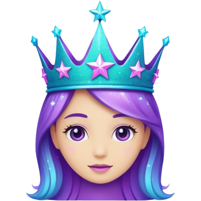 glitter Feeling purple cian crown shine star emoji