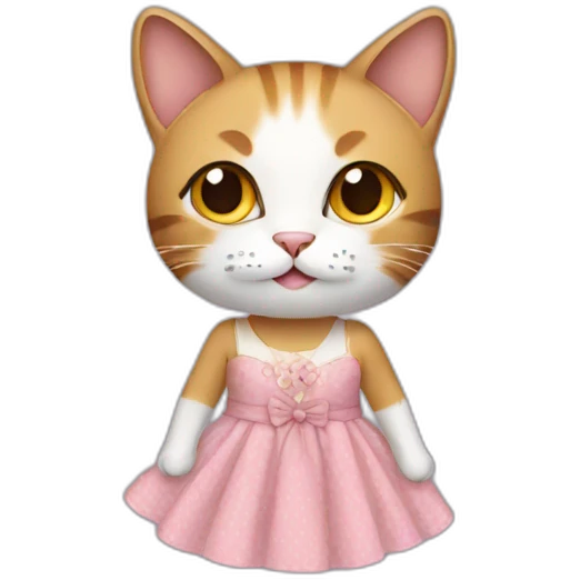 Cat wearing dress emoji