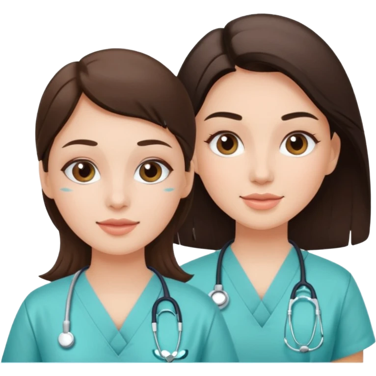 girl brunette getting a facial by a cosmetic esthetician emoji