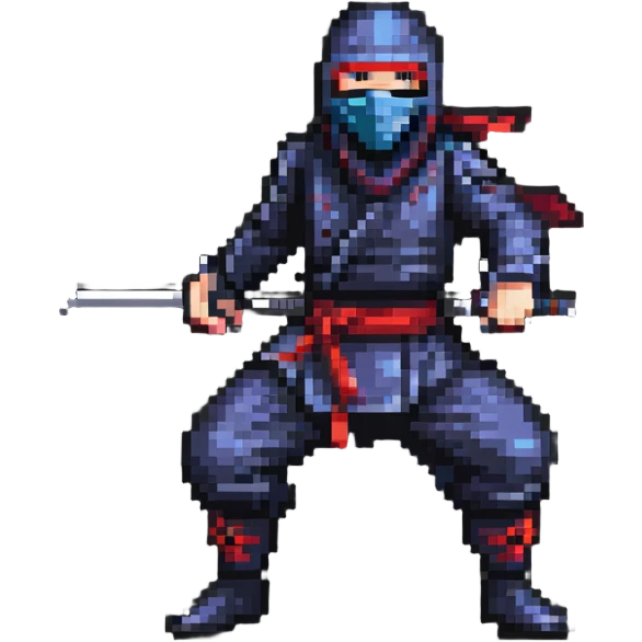 masked ninja in action stance emoji