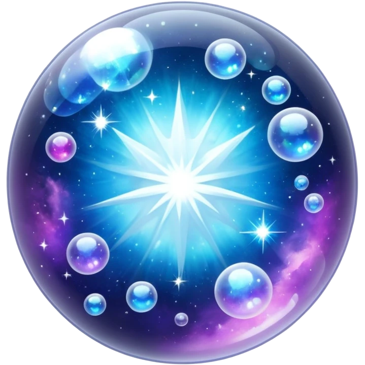 white sparkling shiny bubble nebula crystal emoji